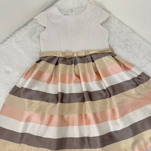 BONNIE JEAN Other - Bonnie Jean Girls Colorblock Stripe Dress with Bow